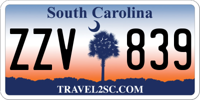 SC license plate ZZV839