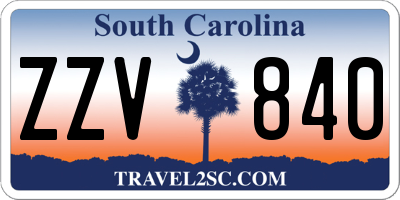 SC license plate ZZV840