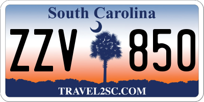 SC license plate ZZV850