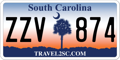 SC license plate ZZV874