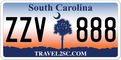 SC license plate ZZV888