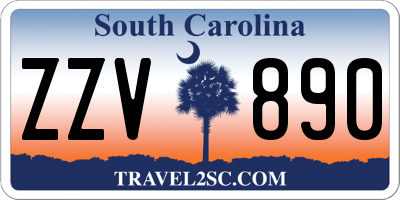 SC license plate ZZV890