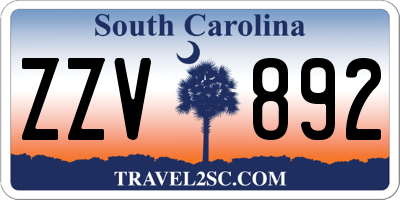 SC license plate ZZV892