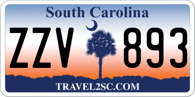SC license plate ZZV893