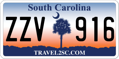 SC license plate ZZV916