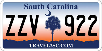 SC license plate ZZV922