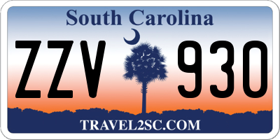 SC license plate ZZV930