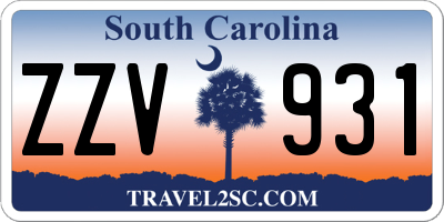 SC license plate ZZV931
