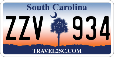 SC license plate ZZV934