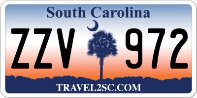 SC license plate ZZV972