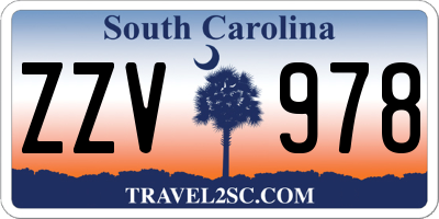 SC license plate ZZV978