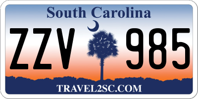SC license plate ZZV985