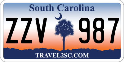 SC license plate ZZV987