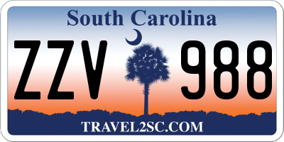 SC license plate ZZV988