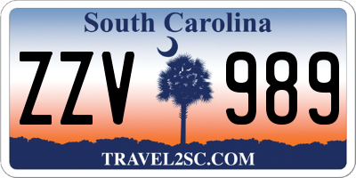 SC license plate ZZV989