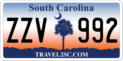 SC license plate ZZV992