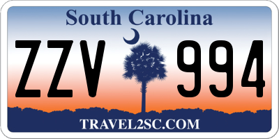 SC license plate ZZV994