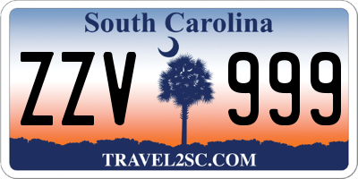 SC license plate ZZV999