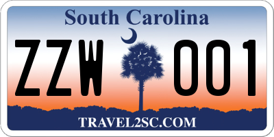 SC license plate ZZW001