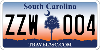 SC license plate ZZW004