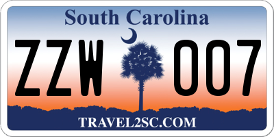 SC license plate ZZW007