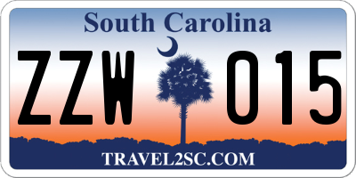 SC license plate ZZW015