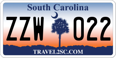 SC license plate ZZW022