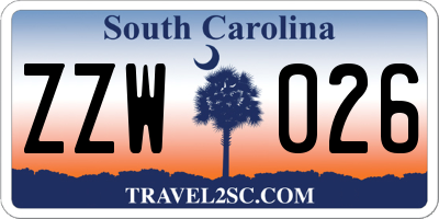 SC license plate ZZW026