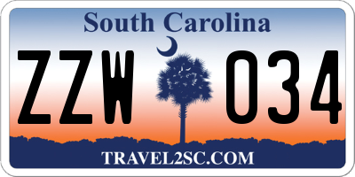 SC license plate ZZW034