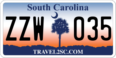 SC license plate ZZW035