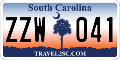 SC license plate ZZW041