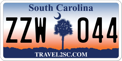 SC license plate ZZW044