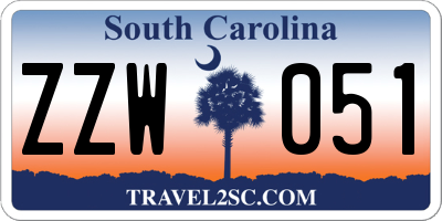 SC license plate ZZW051