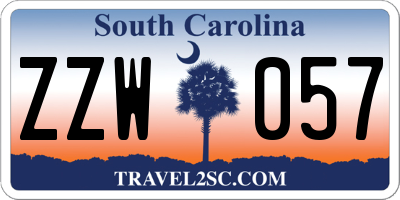 SC license plate ZZW057