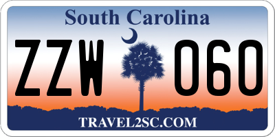 SC license plate ZZW060