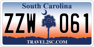 SC license plate ZZW061