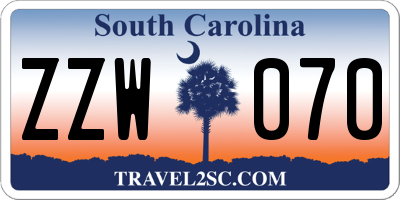 SC license plate ZZW070