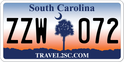 SC license plate ZZW072