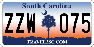 SC license plate ZZW075