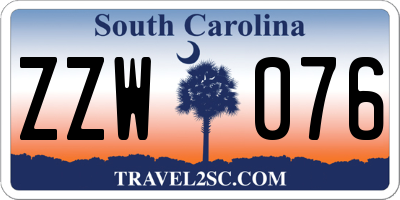 SC license plate ZZW076