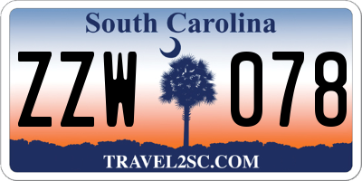 SC license plate ZZW078