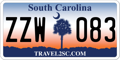 SC license plate ZZW083