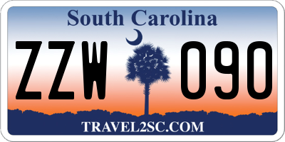 SC license plate ZZW090