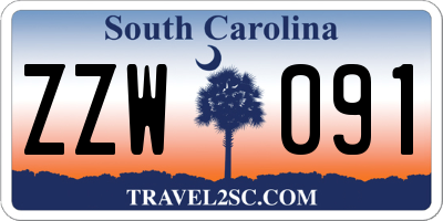 SC license plate ZZW091