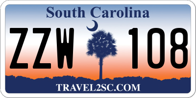 SC license plate ZZW108