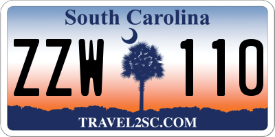 SC license plate ZZW110