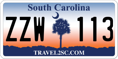 SC license plate ZZW113