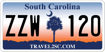 SC license plate ZZW120