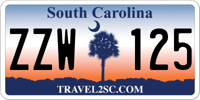 SC license plate ZZW125