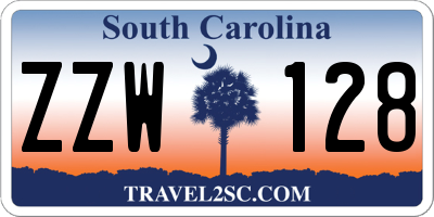 SC license plate ZZW128